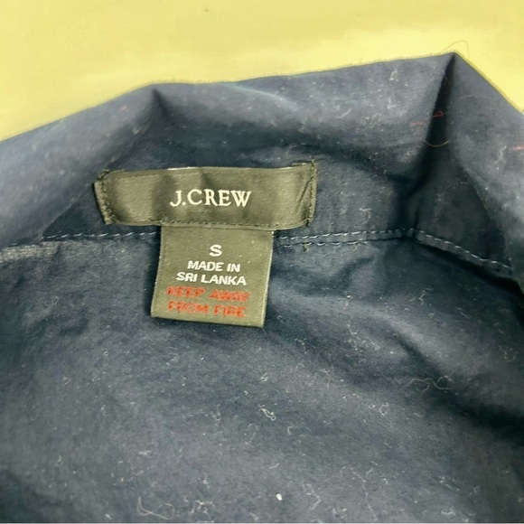 J.Crew Long Sleeve Preppy Navy Blue Cotton Gorpcore Button Down Pajama Top Small - Picture 5 of 7